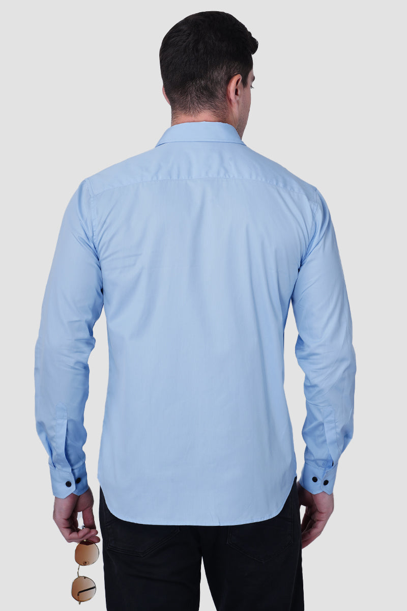 Champagne Soirée Sky Blue Designer Shirt
