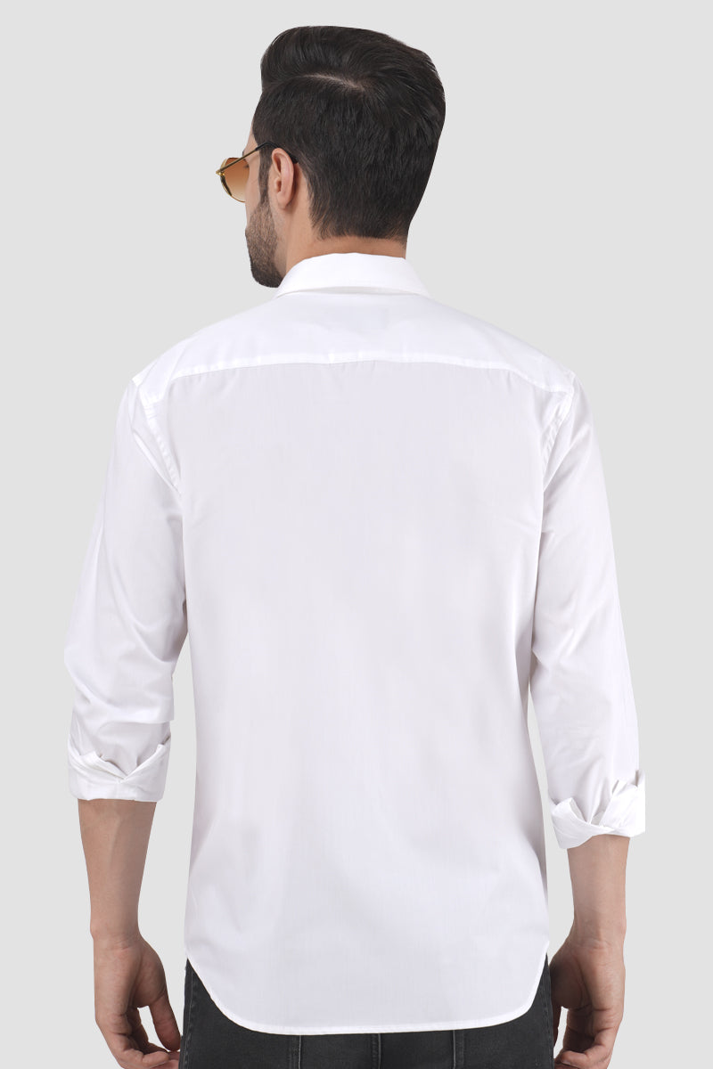 Floral Fusion Classic White Designer Shirt