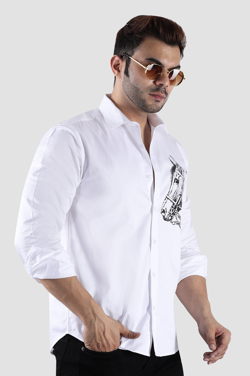 Equestrian Elegance White Shirt