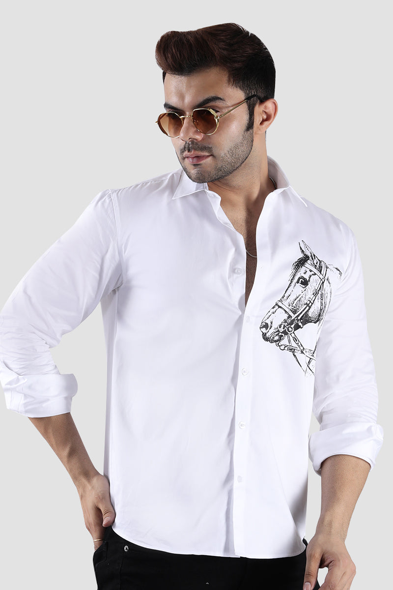 Equestrian Elegance White Shirt