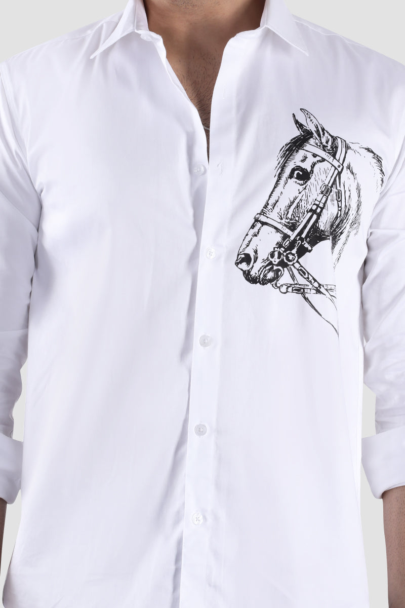 Equestrian Elegance White Shirt